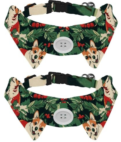 2 papillon per cani e gatti, collare regolabile per animali domestici, per smoking, collare formale per cuccioli, ragazze, cuccioli, gattini, matrimonio, compleanno, cani Corgi, ribes rosso, 2 pezzi