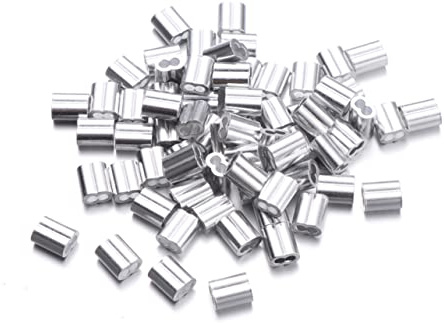 Cabilock 100piezas Abrazaderas Cable Acero Unidades Manguitos Cable Bucle Doble Orificio