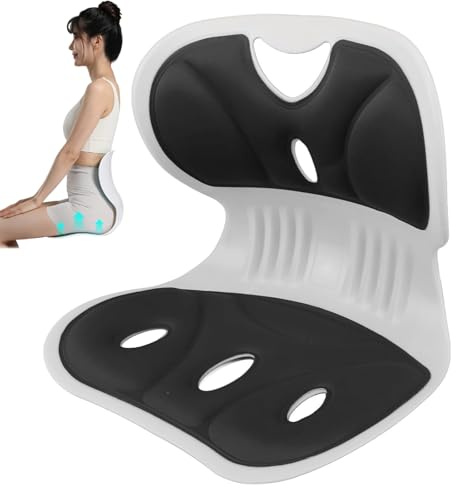XOPOZON Haltungskorrekturstuhl Tragbarer Sitzhaltungskorrekturstuhl Ergonomische Stuhl zur Korrektur der Sitzhaltung korrigiert Haltung und lindert Rückenschmerzen Rücken und Lordosenstütze Sitzkissen