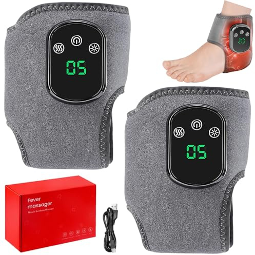 Fußmassagegerät, 2 Stück Neamova 3-In-1-Fußmassager, Elektrisch Massagegerät für Füße Knöchel, Tragbares Kabelloses Foot Massager mit 3 Modi und 5 WäRmestufen