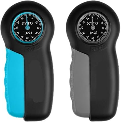 TIEOAXFT Hand-Dynamometer, Griffkraft, Kraftmessung, Messgerät, Fitness-Training, Stärkungsmittel, Handgelenk-Arm-Muskel-Übungsgerät, Fitnessausrüstung(Gray Black)