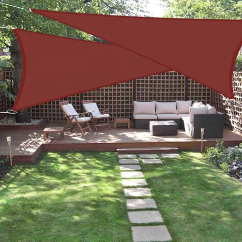 SRHIMEOS Vela Ombreggiante in HDPE Impermeabile 6x6x6, Tende a Vela Antistrappo Et Resistente Ai Raggi UV, Telo Parasole Triangolo, Tende da Sole per Esterno, Giardino & Gazebo