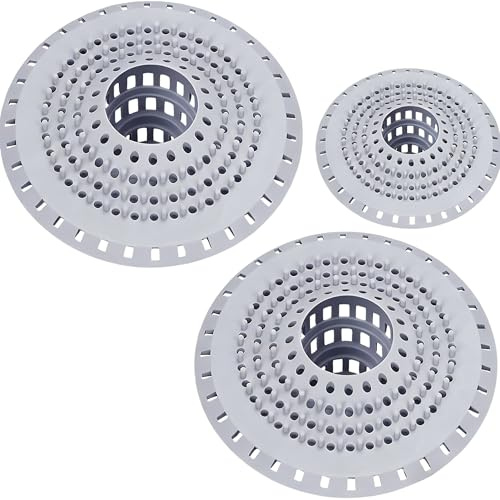 3 filtri di scarico in silicone per capelli, doccia con ventosa, universale, per cucina, doccia, vasca da bagno