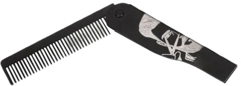 Bartkamm und Bürsten-Set – Tragbares faltbares Pflegewerkzeug aus Edelstahl für Männer, kompaktes Bart-Styling-Set für Reisen, Salon, Schnurrbart Formzubehör, einfache Reinigung, tragbare Größe