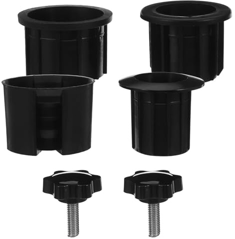 SEWACC Lot de 6 Set de Cache-Trous Noirs pour Pied de Parasol Embouts de Fixation Compatibles 125 15 et 19 Accessoires Robustes pour Parasol de Terrasse et Jardin Protection