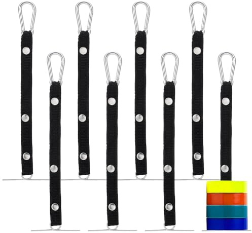 GOMAKERER 8 Pcs Electrical Tape Holders for Tool Belts, 9.65x0.59 Inch Tape Thong Tool Belt Clips Polyester Electrical Chain Strap for Pouch Bag Tools Box Construction
