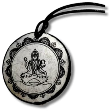 AB Viking Crafts Schungit Anhänger aus Karelien – 3,5 cm Naturstein Amulett mit spirituellen Symbolen – verstellbares Baumwollband (bis 80 cm) & Schmuckbox
