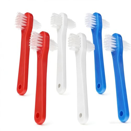 6 Piezas Cepillo Protesis Dental Doble Cara Portátiles Cepillo para Dentaduras Postizas Cerdas Suaves Cepillo para Limpiar Prótesis Dentales Limpieza Efectiva para Dentaduras Postizas y Ortodoncias