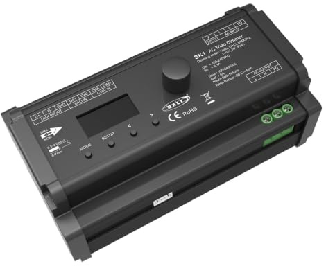 AC Triac Dimmer DALI-2 DMX512 1-10V RF Push Pulsante (5 In 1), 6A 220V 110V, per Lampade LED Dimmerabili Taglio di Fase, Driver Triac, Alogene e Incandescenza, Max 1440W, RDM, Guida DIN, SK1