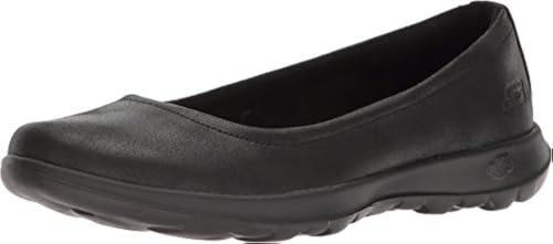 Skechers Women's Go Walk Lite - Gem Closed Toe Ballet Flats, Black Black Textile Trim Bbk, 5 UK