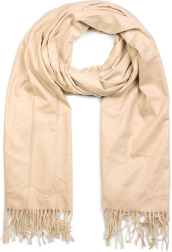 styleBREAKER Unisex Web-Schal Viskose Fransen | 70x182 cm großes Format für flexible Styling-Optionen, wärmendes Material für den Winter, auch als Schultertuch drapierbar.