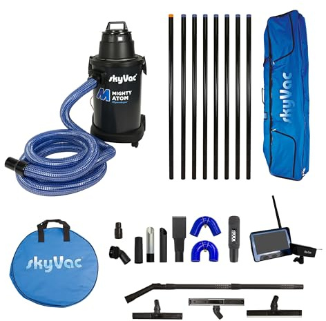 SkyVac Mighty Atom Gutter Cleaning Machine 10.5M/34ft Reach With Real Time Inspection Camera