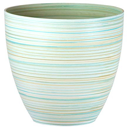 simpa Serenity Rings Plastic Planter - White, Single Pot - 35cm (H) x 38cm (Dia) - Suitable for Indoor or Outdoor Use.