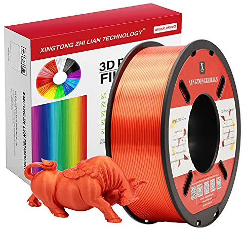 PLA 3D Drucker Filament 1.75mm 3D-Druckmaterialien für 3D Stift Druck Maßgenauigkeit +/- 0.02mm, Farbe Rot Seiden 1kg / Spule