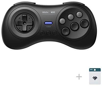 8Bitdo Controller wireless Bluetooth M30 per Switch, PC, Windows, MacOS, Android, Raspberry Pi con Sega Genesis e Sega Mega Drive Style (nero)