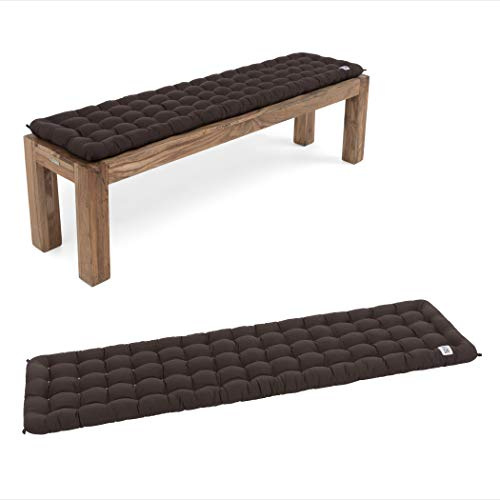 HAVE A SEAT Luxury - Bankauflage für Sitzbank (140x40 cm), bequemes Sitzpolster für Bank - orthopädisch, wetterfest, waschbar bis 95° C, Trockner geeignet, Made in Germany (140x40 cm - Braun)