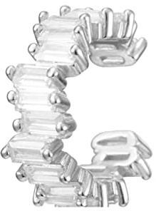 Brandlinger ® Ear Cuff Silber 925 (1 Stück). Ohrklemme mit weißem Zirkonia Stein. Schmuck Damen vergoldet mit 18 Karat (Silber und Gold) für Frauen und Mädchen. Durchmesser Ear Cuff 13mm.
