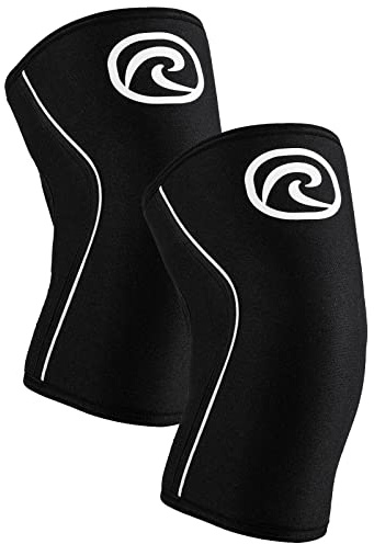 Rehband Power Max Kniebandage Kraftsport 7mm SBR/Neopren, wettkampfgeeignet, Knee Sleeves für Bodybuilding, Powerlifting, Crossfit & schweres Gewichtheben, Farbe:Schwarz - 1 Paar, Größe:XS