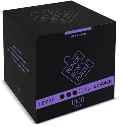 Black Box Puzzle 1000 Teile, Blackbox Puzzel mit Überraschungs-Motiv ohne Vorlage, Impossible Puzzle schwer für Erwachsene und Kinder ab 14 Jahren, Puzzle Box Menschen Edition 2022