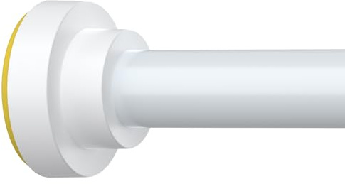 Thestoa White Shower Curtain Rod Adjustable 43-78 inch, 1Diameter Spring Tension Curtain Rod No Drill, Anti-Rust Non-Slip Shower Rod, White Shower Rod for Bathroom Tension