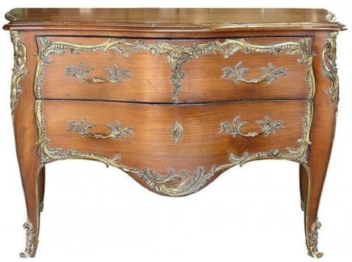 Casa Padrino cómoda Barroco con 2 cajones marrón Antiguo/latón - Cómoda de Madera Maciza Hecha a Mano en Estilo Barroco - Muebles barrocos Hechos a Mano - Noble y Magnífico