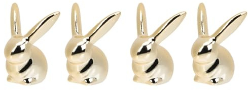 Warmhm 4 StüCk Keramik-Osterhasen Gold – Hochwertige Hasenfigur Deko FüR Tisch, Schreibtisch & Wohnraum – Ideal Als Osterdekoration, Geschenk Oder Tischschmuck