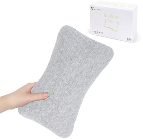 vocheer Small Pillows for Sleeping, 11x 7 Mini Travel Pillow, Tiny Pillows for Neck, Wrist, Lumbar and Knee, Pets Pillow, Cotton, Machine Washable,Light Grey-1PC