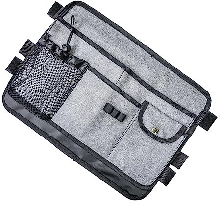 YARNOW Gehhilfentasche Aus Strapazierfähigem Polyester Für Standard- Und Klappgehhilfen Mit Zwei Stützpunkten Große Aufbewahrungstasche Mit Netzaußentaschen Für Handy, Tablet Und Mehr