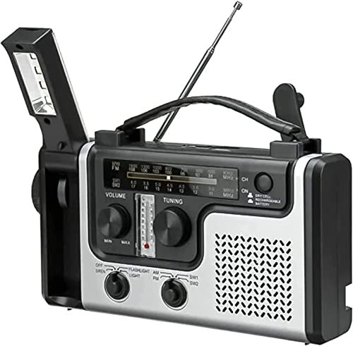 ESHINEDE Radio a manovella for la Generazione di energia Ricarica del Telefono Cellulare Radio for la Generazione di energia Illuminazione di Emergenza con Volume Multifunzione di Emergenza