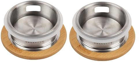 MAGICLULU 2 Tapas Reemplazables Material Bambú y Acero Inoxidable para Garrafas de Agua Filtro Conveniente Ideales para Uso en Cocina y Hogar