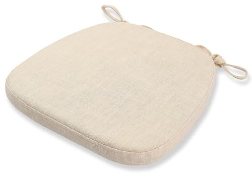 Stuhlkissen mit Bändern for Esszimmerstühle, Memory-Schaum-Sitzkissen, rutschfest, verdickte Stuhlpolsterung, trapezförmiges Stuhlkissen, 41 x 43 cm, waschbarer Bezug for Esszimmer- und Küchenstühle(B