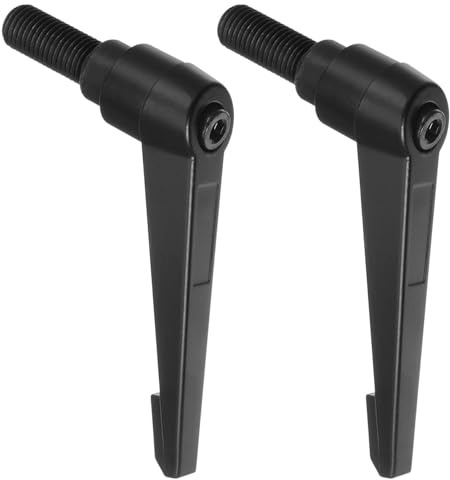 TA-VIGOR Lot de 2 poignées à levier de serrage réglables, M16 x 40 mm, bouton poussoir à cliquet à dégagement rapide, en alliage d'aluminium, boulons à goujons filetés mâles pour machines et
