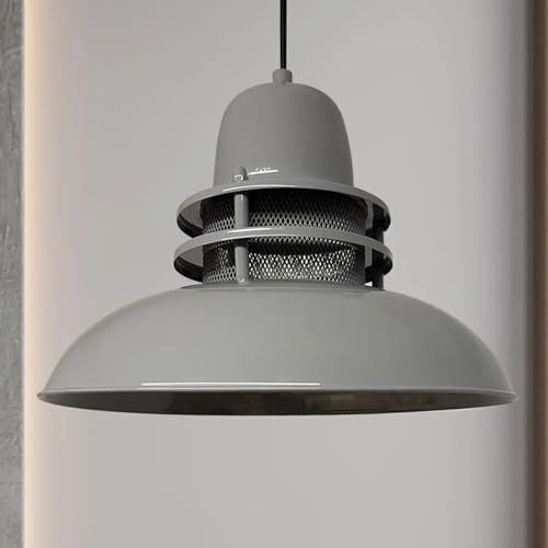 bamyum Torch Hängelampe Ø34 cm, Pendelleuchte Moderne, Industrial aus Metall E27, Wohnzimmerlampe Hängend, Esstisch, Küchenlampe, Grau