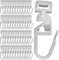 YUNYU Juego de 60 ganchos deslizantes universales de plástico de 34 mm para caravanas, furgonetas y accesorios de rieles de cortina para el hogar (blanco)