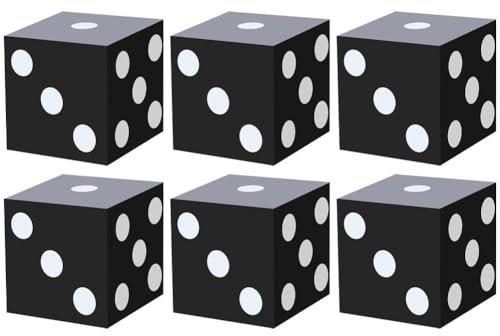 Luxylei Würfel-geschenkboxen, 6 Stück Würfel-geschenkbox, Würfel-Party-ballonbox, Casino-Mottoparty-Dekorationen, Papierwürfel-Goodies, Ballonbox Für Casino-Nacht-zubehör