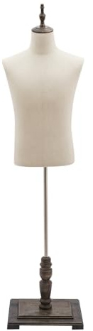 YNAADYH Mannequin de vitrine homme, corps de mannequin torse, demi-corps réglable en hauteur forme de robe avec support en métal, pour la vente au détail Magasins de vêtements (A2 sans main, M)