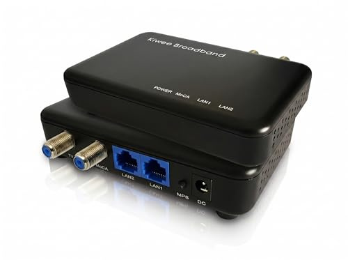 MoCA 2.5 Adapter mit Dual 2.5GbE Anschlüssen (2er-Pack) | Erweiterter E-Band (400–900MHz) | Satelliten-TV kompatibel | 2,5Gbps kabelgebundenes LAN für Streaming, Gaming, Mesh-WLAN | Inklusive Kabel |