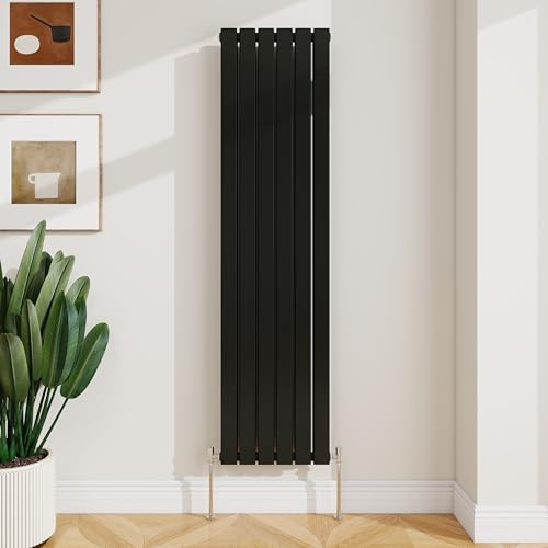 SLINE SANITARY 1600x408mm Vertical Radiator Black Double Modern Flat Panel Central Heating Radiator