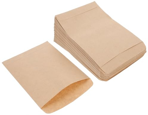 Generico Sacchetti di Carta Kraft da Giardino 9X13 CM 100 Pezzi Buste per Semi Alimentari Resistenti Sacchetti per Conservazione Mais Riso e Grano per Coltivazione e Imballaggio