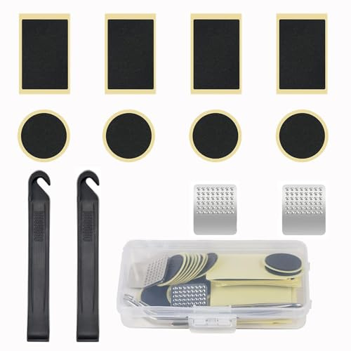FveVqe 12 PCS Puncture Repair Kit Bike Tyre, Bike Puncture Repair Kit, Puncture Repair Kit, for Mountain Bike/Road Bike Inner Tube Inner Tube Repair Kitn Round Square Rectangle Shapes