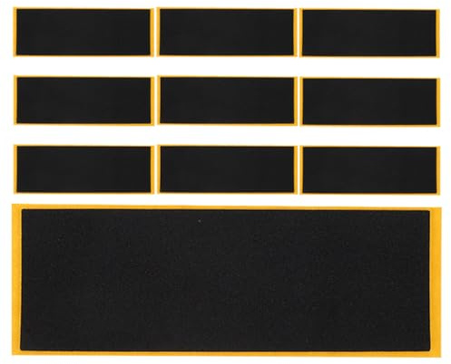 Mikikit 10 Stück Rutschfestes Schaumstoff Grip Tape für Fingerboards Flexibler Finger Skateboard Aufkleber Schwarz 38x110mm Zubehör für Verbesserte Kontrolle und Stabilität