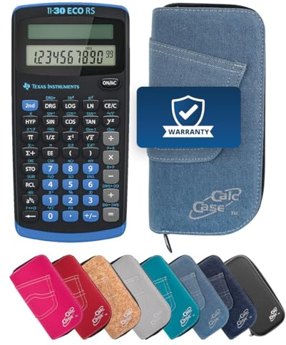 TI-30 ECO RS Schulrechner mit Schutztasche (Hellblau)