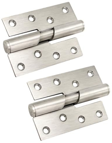 HOMSFOU Bisagras para Puertas de Baño y Vestidor Cierre Automático, Par de Acero Inoxidable para Puertas Metálicas Madera, Sistema de Cierre Suave y Duradero