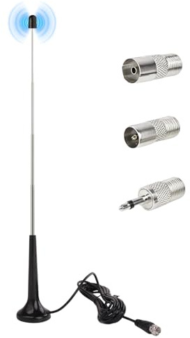 Antenna TV Interna Amplificata Potente, Antenna TV Portatile, Digitale 500+ Miglia Amplificata Base Magnetica, Support 4K HD/1080P/VHF/UHF per Home Smart Televisione/Radio, Cavo Coassiale 3M