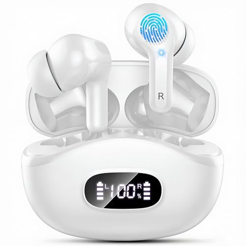 Bluetooth Kopfhörer, Kopfhörer Kabellos Bluetooth 5.4, 50Std Bass HiFi-Stereo, ENC Noise Cancelling Wireless Earbuds, USB-C in Ear Ohrhörer, IP-X7 Wasserdicht Headphones Sport Joggen Gym iOS Android