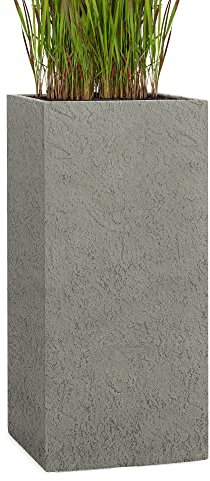 Pflanzwerk® Pflanzkübel Fiberglas Tower Lava Grau 50x23x23cm XXL *Frostbeständig* *UV-Schutz* *Qualitätsware*