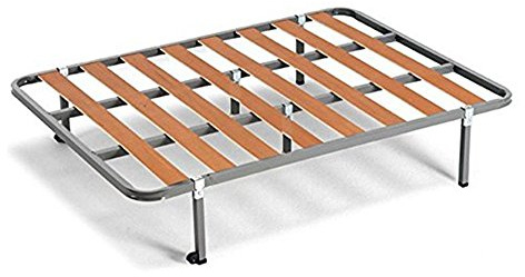 HOGAR24 ES Somier Lama 100 + 6 Patas cuadradas Tubo de Acero 30 x 30 mm, láminas de chopo, con Refuerzo Central (120x180)