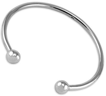 TreasureBay Women's Solid 925 Sterling Silver Bangle Bracelet Torque Bangle