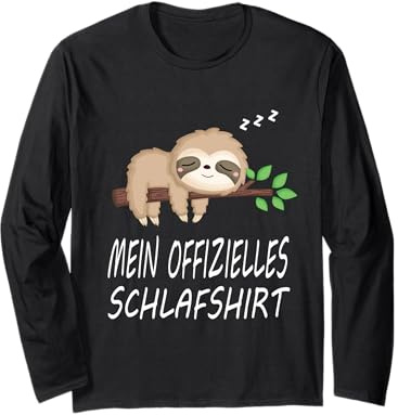 Faultier Nachthemd Schlafshirt Pyjama Schlafanzug Geschenk Langarmshirt
