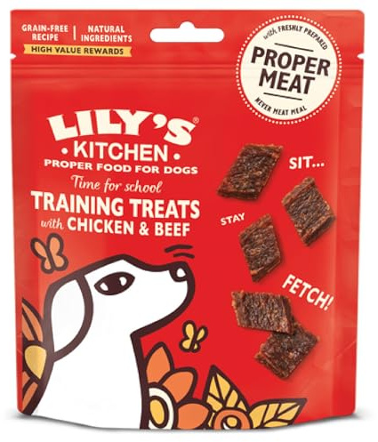 Lily’s Kitchen Made with Natural Ingredients Adult Dog Treats Packet Time for School Training Treats with Chicken & Beef 8 x 70g